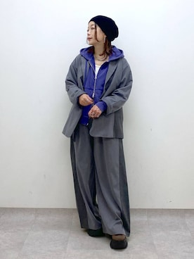 「アイテム（パーカー）」を使った、Chisaさん（レディース・154cm・30代）の秋コーディネート