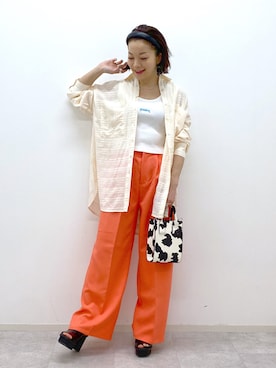 「PAGEBOY（ページボーイ）のアイテム（カチューシャ）」を使った、Chisaさん（レディース・154cm）の春コーディネート