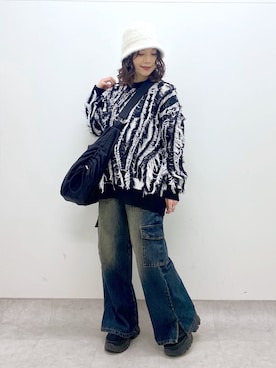 「JEANASIS（ジーナシス）のランダムアウトソールスニーカー/968688（スニーカー）」を使った、Chisaさん（レディース・154cm）の冬コーディネート