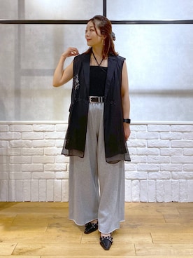 「アイテム（スウェットパンツ）」を使った、Chisaさん（レディース・154cm・40代）の夏コーディネート
