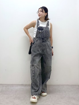 「PAGEBOY（ページボーイ）のアイテム（オールインワン・サロペット）」を使った、Chisaさん（レディース・154cm）の夏コーディネート