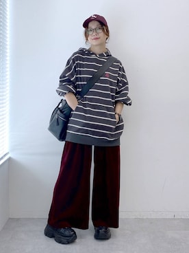 「アイテム（ボストンバッグ）」を使った、Chisaさん（レディース・154cm・40代）の夏コーディネート