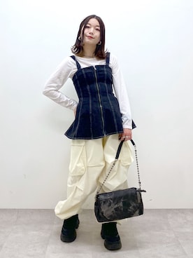 Chisaさんの「ボールチェーンショルダーバッグ」を使ったコーディネート