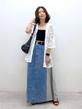「アイテム（Tシャツ/カットソー）」を使った、Chisaさん（レディース・154cm・40代）の夏コーディネート