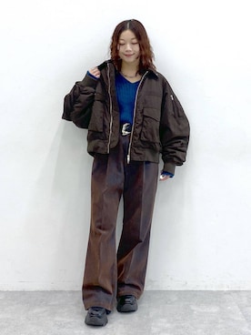 「アイテム（ブルゾン）」を使った、Chisaさん（レディース・154cm・30代）の秋コーディネート
