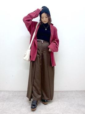 「PBLIM（ページボーイリム）のPBLIM/ドライタッチビーニー（ニットキャップ/ビーニー）」を使った、Chisaさん（レディース・154cm）の夏コーディネート