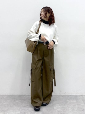 「アイテム（スラックス）」を使った、Chisaさん（レディース・154cm・40代）の秋コーディネート