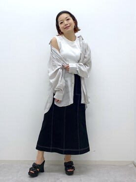 「PAGEBOY（ページボーイ）のアイテム（カチューシャ）」を使った、Chisaさん（レディース・154cm）の春コーディネート