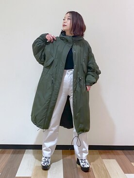 「PAGEBOY（ページボーイ）のアイテム（モッズコート）」を使った、Chisaさん（レディース・154cm）の冬コーディネート