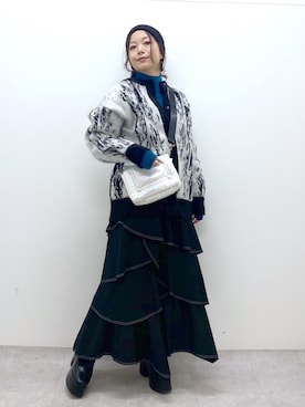 「PBLIM（ページボーイリム）のPBLIM/ドライタッチビーニー（ニットキャップ/ビーニー）」を使った、Chisaさん（レディース・154cm）の秋コーディネート