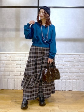 「きれいめ」｜「アイテム（ニットキャップ/ビーニー）」を使った、Chisaさん（レディース・154cm）の秋コーディネート