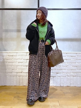 「アイテム（ニットキャップ/ビーニー）」を使った、Chisaさん（レディース・154cm・30代）の秋コーディネート