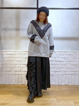 「アイテム（スウェット）」を使った、Chisaさん（レディース・154cm・40代）の秋コーディネート