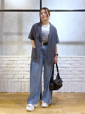 「アイテム（テーラードジャケット）」を使った、Chisaさん（レディース・154cm・40代）の夏コーディネート