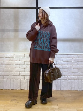 「PAGEBOY（ページボーイ）のアイテム（バッグ）」を使った、Chisaさん（レディース・154cm）の冬コーディネート