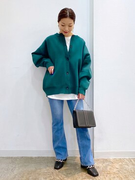 「PAGEBOY（ページボーイ）のチェーンスタッズショルダー（ショルダーバッグ）」を使った、Chisaさん（レディース・154cm）の秋コーディネート