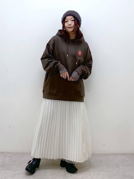 「アイテム（ニットキャップ/ビーニー）」を使った、Chisaさん（レディース・154cm・30代）の秋コーディネート