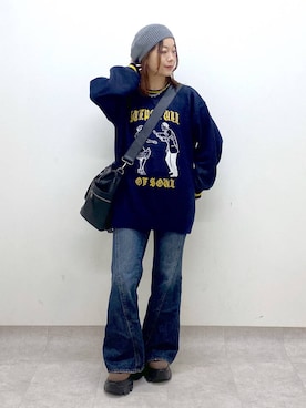 「アイテム（ハンチング/ベレー帽）」を使った、Chisaさん（レディース・154cm・40代）の秋コーディネート