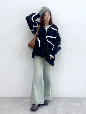 「アイテム（デニムパンツ）」を使った、Chisaさん（レディース・154cm・40代）の秋コーディネート