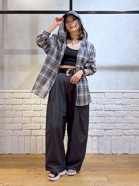 「PAGEBOY（ページボーイ）のアイテム（キャップ）」を使った、Chisaさん（レディース・154cm）の春コーディネート