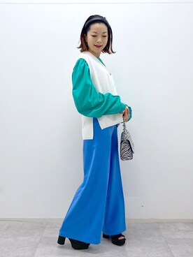 「PAGEBOY（ページボーイ）のアイテム（カチューシャ）」を使った、Chisaさん（レディース・154cm）の春コーディネート