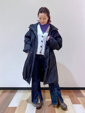 「PAGEBOY（ページボーイ）のアイテム（モッズコート）」を使った、Chisaさん（レディース・154cm）の冬コーディネート