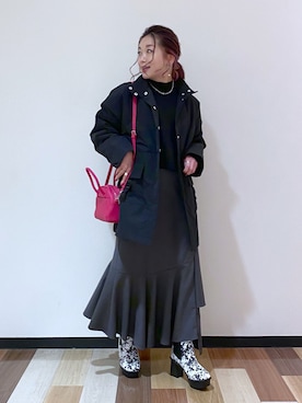「ナカワタジャケット」｜Chisaさん（レディース・154cm）の冬コーディネート