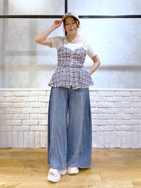 「アイテム（キャミソール）」を使った、Chisaさん（レディース・154cm・40代）の夏コーディネート