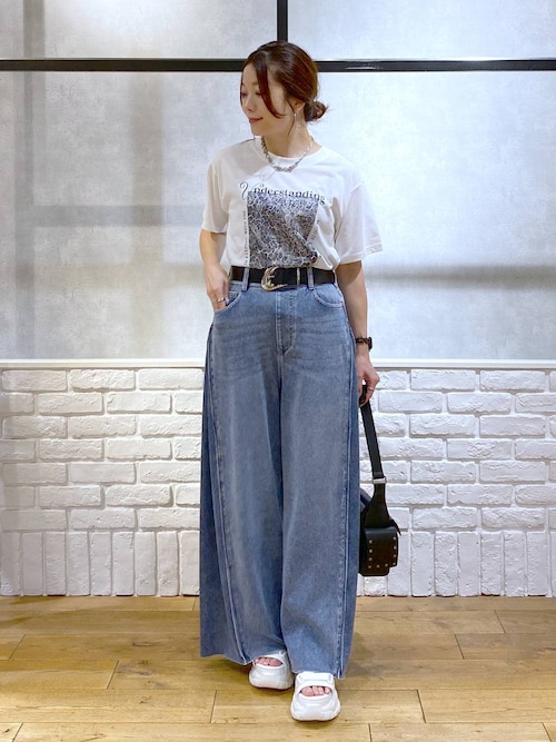 裾から15cmまでセルフカット可能】ワイドフリーカットデニム