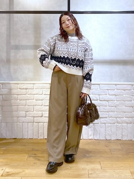 「アイテム（アクセサリー、グレー系）」を使った、Chisaさん（レディース・154cm）の冬コーディネート