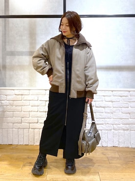 「チョーカートップス」｜Chisaさん（レディース・154cm）の冬コーディネート