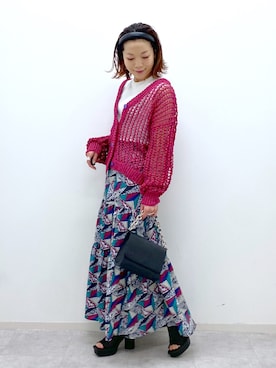 「PAGEBOY（ページボーイ）のアイテム（カチューシャ）」を使った、Chisaさん（レディース・154cm）の春コーディネート