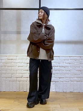 「アイテム（帽子）」を使った、Chisaさん（レディース・154cm・30代）の冬コーディネート