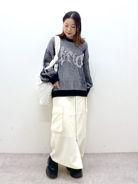 「JEANASIS（ジーナシス）のランダムアウトソールスニーカー/968688（スニーカー）」を使った、Chisaさん（レディース・154cm）の冬コーディネート