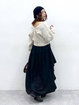 「アイテム（ハンチング/ベレー帽）」を使った、Chisaさん（レディース・154cm・40代）の秋コーディネート