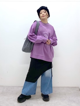 「JEANASIS（ジーナシス）のランダムアウトソールスニーカー/968688（スニーカー）」を使った、Chisaさん（レディース・154cm）の冬コーディネート