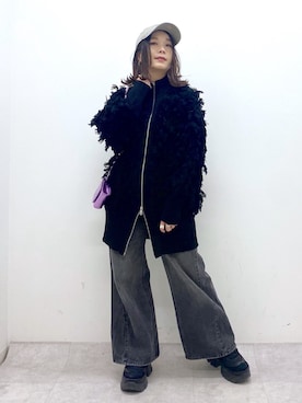 「JEANASIS（ジーナシス）のランダムアウトソールスニーカー/968688（スニーカー）」を使った、Chisaさん（レディース・154cm）の冬コーディネート