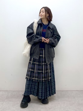 「甘辛mix」｜「アイテム（ブルゾン）」を使った、Chisaさん（レディース・154cm）の秋コーディネート