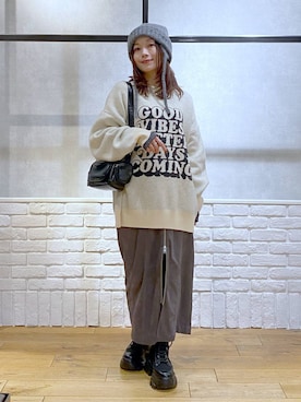 「アイテム（スカート）」を使った、Chisaさん（レディース・154cm・40代）の冬コーディネート