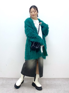 「PBLIM（ページボーイリム）のアイテム（スカート）」を使った、Chisaさん（レディース・154cm）の秋コーディネート