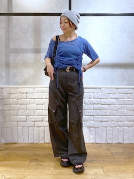 「アイテム（ベルト）」を使った、Chisaさん（レディース・154cm・30代）の夏コーディネート