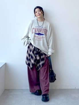 「アイテム（スウェット）」を使った、Chisaさん（レディース・154cm）の夏コーディネート