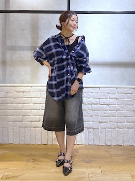 「アイテム（デニムパンツ）」を使った、Chisaさん（レディース・154cm・30代）の夏コーディネート