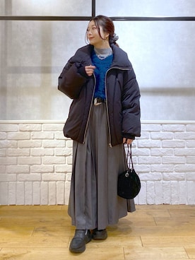 「アイテム（ローファー）」を使った、Chisaさん（レディース・154cm・40代）の冬コーディネート