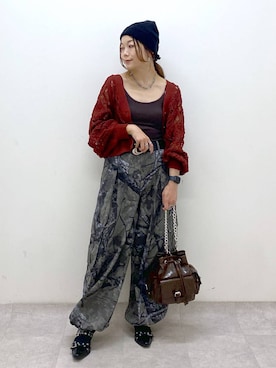 「アイテム（カーゴパンツ）」を使った、Chisaさん（レディース・154cm・30代）の秋コーディネート