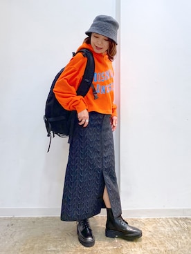 「PBLIM（ページボーイリム）のアイテム（バックパック/リュック）」を使った、Chisaさん（レディース・154cm）の冬コーディネート