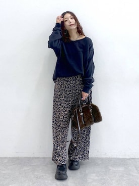 「アイテム（スラックス）」を使った、Chisaさん（レディース・154cm・40代）の秋コーディネート