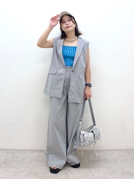 「PAGEBOY（ページボーイ）のアイテム（その他アウター）」を使った、Chisaさん（レディース・154cm）の夏コーディネート