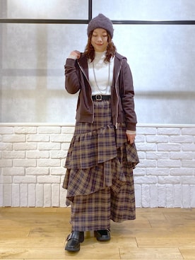 「アイテム（パーカー）」を使った、Chisaさん（レディース・154cm・30代）の冬コーディネート