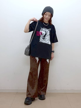 「PBLIM（ページボーイリム）のアイテム」を使った、Chisaさん（レディース・154cm）の春コーディネート